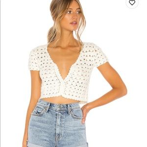 superdown white knitted top